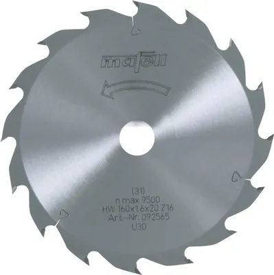 Immagine prodotto di Lama MAFELL HM 160 x 1,1/1,6 x 20 mm, 16 T, FZ/FA, per KSP 55 No. 092565