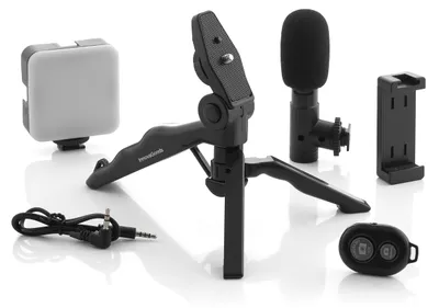 Immagine prodotto di Kit per vlogging con luce, microfono e telecomando Plodni InnovaGoods 6 pezzi