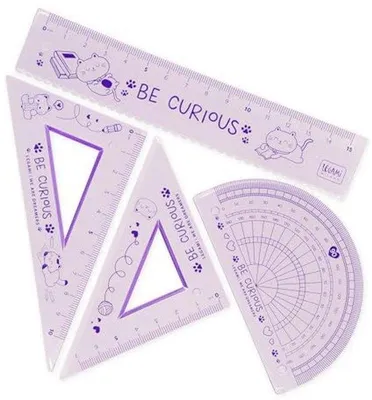 Productafbeelding van Geometrische Set met Liniaal en Hoekdriehoek voor School