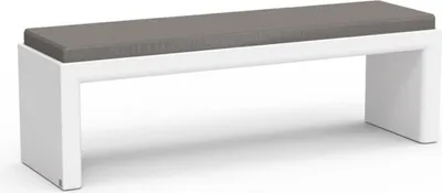 Produktbild von Casa Padrino Luxus Gartenbank Dunkelgrau / Matt Weiß 180 cm - Outdoor Garten Sitzbank