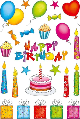Produktbild von HERMA Sticker DECOR "Geburtstag" beglimmert 2 Blatt à 25 Sticker