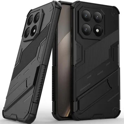 Image de Coque Armor pour Xiaomi 15T Hybrid PC : coque de protection en TPU avec bordure renforcée, résistante aux chocs et dotée d'une fonction support, noir