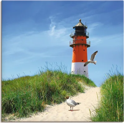 Produktbild von ARTland Leinwandbild Am Leuchtturm Größe: 40x40 cm