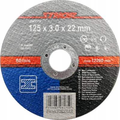 Immagine prodotto di Disco da taglio per metalli Sthor 125 x 3 x 22 mm, acciaio