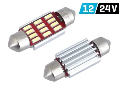 Image de VISION Festoon SV8.5 36mm 12/24V 12x 4014 SMD LED bulb, CANBUS, blanc, 2 pcs.