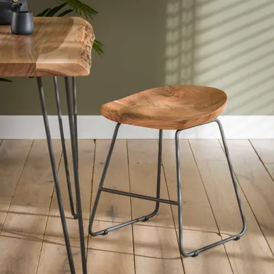 Produktbild von Hoyz - Holzhocker - Braun - Akazienholz - 2 Stück