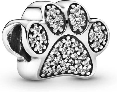 Produktbild von Pandora Passions Charm Pfote Glitzer Sterlingsilber Karabinerverschluss 10x11 mm