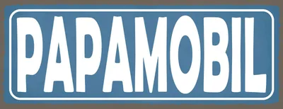 Produktbild von vianmo Holzschild 10x27 cm Papamobil blaues