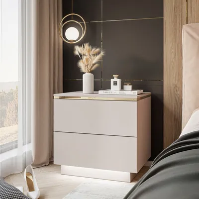 Produktbild von Nachttisch AURORA II KASCHMIR mit LED-Beleuchtung mit sockel
