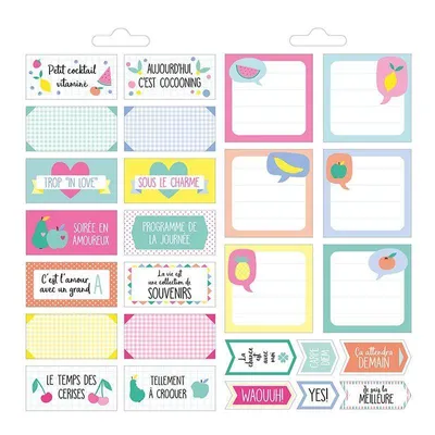 Image de 30 feuilles d'autocollants Tutti Frutti différentes