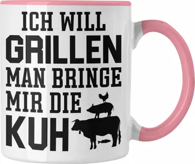 Produktbild von Trendation - Grill Tasse Geschenk Männer Steak Liebhaber Grillen Geschenkidee Vater (Rosa)