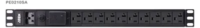 Zdjęcie produktu dla ATEN PE0210SG-AT-G, Podstawowy, 1U, Poziomy/Pionowy, Aluminium, Czarny, 10 x gniazdo sieciowe