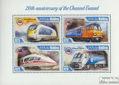 Produktbild von Briefmarken Malediven 2014 Mi 5198-5201 Kleinbogen (kompl. Ausg.) postfrisch Kanaltunnel
