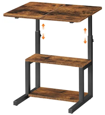 Beistelltisch C-Form höhenverstellbar 50-75 cm 3 Ebenen 52x38 cm