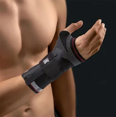 Produktbild von Bort select ManuZip Handgelenkbandage, volar silber>>>>Gr. M links