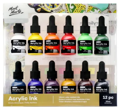 Immagine prodotto di Set di vernici acriliche di alta qualità, composto da 12 flaconi da 20 ml, ideale per artisti