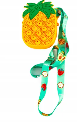 Produktbild von Pop It Ananas Geldbeutel Antistress Spielzeug Silikon Tasche Bunt für Kinder & Erwachsene