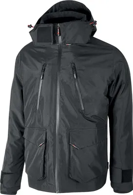 Produktbild von Upower forex parka wasserdicht und atmungsaktiv - Größe 2xl - verstellbare und abnehmbare Kapuze, thermische Innenseite mit abnehmbaren Ärmeln, mehrere Taschen, dpi1 Schutz - Farbe meteor grey