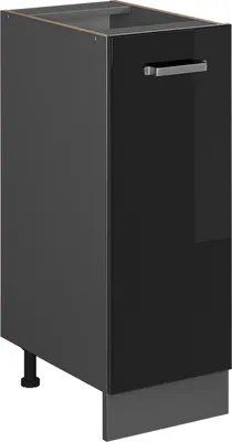 Produktbild von Apothekerschrank Vicco R-Line Schwarz Hochglanz 30 cm ohne Arbeitsplatte, Model 41182