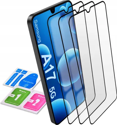 Zdjęcie produktu dla 3x SZKŁO HARTOWANE NA CAŁY EKRAN do Samsung A17 5G SZYBKA OCHRONNA 5D 9H