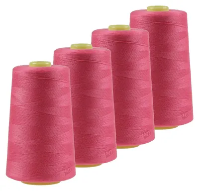 Produktbild von 4 x 4572m Qualitäts Overlock-Garn Overlock-Nähgarn  Farben 661 bis 700, Farbe:A668 pink