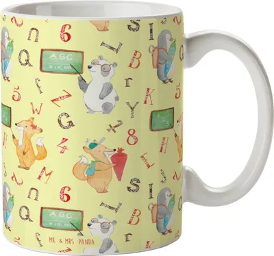 Produktbild von Mr. & Mrs. Panda Teetasse Fuchs Schulkind - Weiß - Geschenk, haferl, Lustige Sprüche, Tasse, Kaffeetasse, Kaffeebecher, Becher, Pott