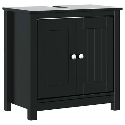 Produktbild von Waschbeckenunterschrank BERG Schwarz 60x34x59 cm Kiefernholz