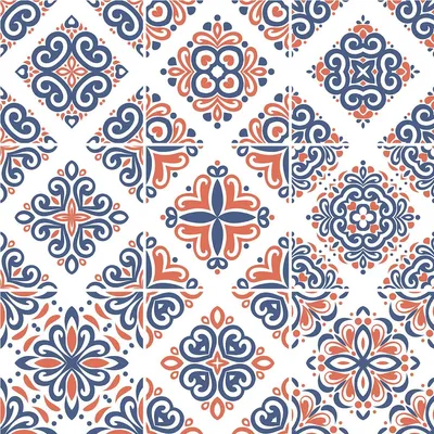 Image de Autocollants pour carrelage pour la cuisine et la salle de bains – 9 autocollants imitation carrelage de style azulejos – 9 autocollants, 20 x 20 cm