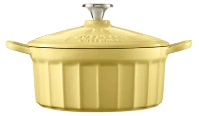 Imagen del producto de Buydeem, olla de hierro fundido esmaltada, 2,9 litros, modelo CP521, color amarillo suave