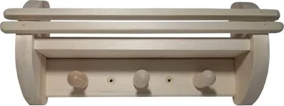 Produktbild von Saunahandtuchhalter 3 Haken + Ablage Flammifera