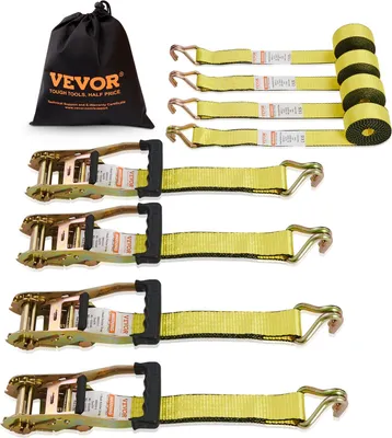 Obrázek produktu pro balení 4 napínacích popruhů s ráčnou, 5000 lbs, 2" x 15', robustní dvojitý hák