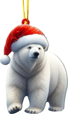 Produktbild von Weihnachtsbaumschmuck aus Acryl, Cartoon-Tier-Anhänger für den Rückspiegel, 2D-flacher Anhänger mit Katze/Hund/Bär/Kaninchen für den Weihnachtsbaum, Auto-Innenausstattung