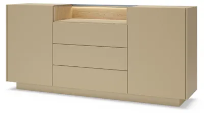 Productafbeelding van Furniture24 Dressoir Hiro - Kommode 183 x 83 x 39,5 cm, push-to-open systeem - Kakao/Cremona eikenhout