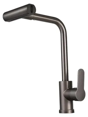 Immagine prodotto di Miscelatore da cucina – Miscelatore estraibile per lavello – 4 funzioni acqua – Acqua calda e fredda – Rotazione a 360° – Bocchetta flessibile – Acciaio inossidabile 304 – Grigio gunmetal