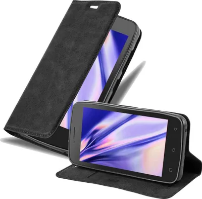 Obrázek produktu pro Cadorabo Case for Lenovo A PLUS Protective Case in Black Pouzdro na mobilní telefon s magnetickým zavíráním