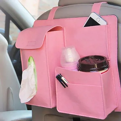 Produktbild von Famanu Auto-Organizer für die Rücksitzlehne - Multifunktionale Aufbewahrungstasche - Rosa