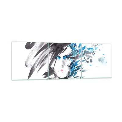 Produktbild von Bilder auf glas - Frau Gesicht Illustration Make-up - 120x40cm - Glasbilder - Wandbilder - Kunstdruck - Wanddekoration aus Glas - Glas Bilder - Wandbild auf Glas - GCA120x40-3020