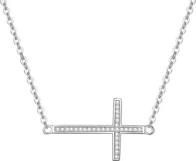 Produktbild von Silberne Halskette mit einem Kreuz AGS196 / 47