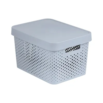 Zdjęcie produktu dla Curver Infinity Dots 17L pudełko z pokrywką jasnoszare