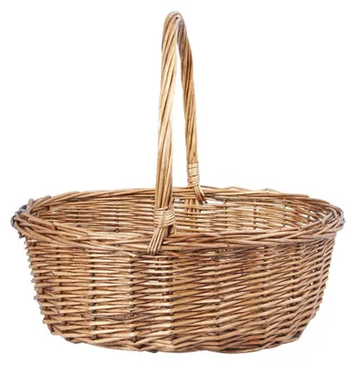 Zdjęcie produktu dla VERDELOOK | Holenderski kosz z naturalnej trzciny z uchwytem, 41 x 35 x 40 cm