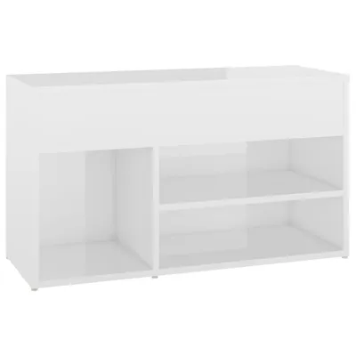 Produktbild von vidaXL Schuhbank Hochglanz-Weiß 80x30x45 cm Holzwerkstoff