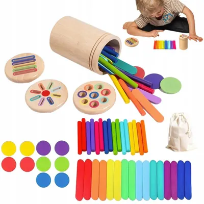 Produktbild von Montessori Spielzeug 3-in-1 Montessori Spielzeug  Holz Montessori Spielzeug 1 2 3 Jahre, Kleinkind Spielzeug Sensorik Spielzeug Baby Motorikspielzeug