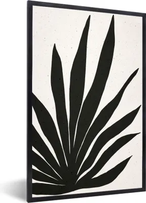 Produktbild von MuchoWow® Gerahmtes Poster Blatt - Pflanze - Minimalismus 20x30 cm - Poster mit Schwarzem Bilderrahmen Wandposter Rahmen Foto Bilder - Drucken - Bilder Poster im Rahmen