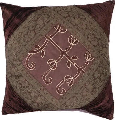 Produktbild von Orientalische Samt & Brokatkissenhülle, Kissenbezug, Dekokissen 40*40 cm - Braun Muster 1, Baumwolle, Zierkissen, Dekokissen, Sofakissen