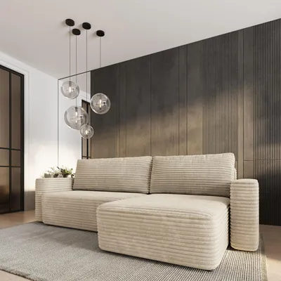 Produktbild von Masseno Ecksofa TELIN mit Schlaffunktion L-Form, Sofa mit Bettkasten, Wohnzimmersofa, Couch, Soffa, Bettsofa, Couchgarnitur- Creme, TILIA 03