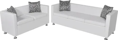 Produktbild von ZMH Sofagarnitur Kunstleder 3-Sitzer + 2-Sitzer Weiß