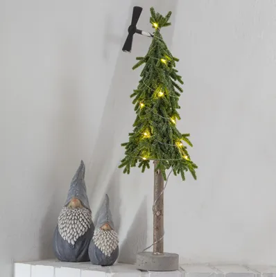 LED Tannenbaum Lummer - stehend - Tischbaum - 15 warmweiße LED - H: 55cm - Batteriebetrieb - grün