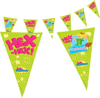Produktbild von Bibi Blocksberg Wimpelkette 5 m Fahnenkette Partydeko für Kinder Motto-Party