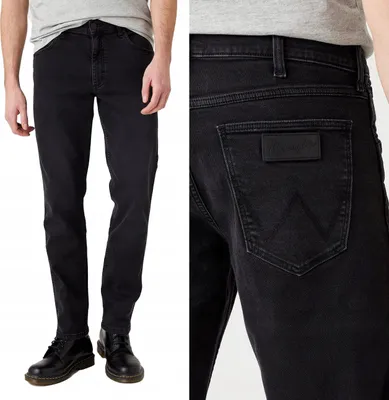 Produktbild von WRANGLER, Herren Jeanshosen, Straight fit, GREENSBORO, W32 L34, Schwarz, Jeans, baggyjeans, buggy