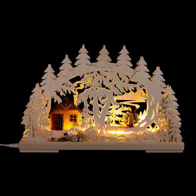 Produktbild von 3D-Schwibbogen Waldloipe (43x28,5cm) von RATAGS Holzdesign